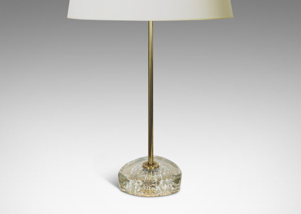 Gallery BAC rounded triangular bases with diamond grid patterning and tall slender stands