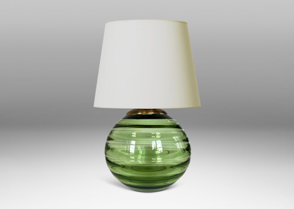 Gallery BAC globe form with pattern of ridged squares, in a moody topaz brown