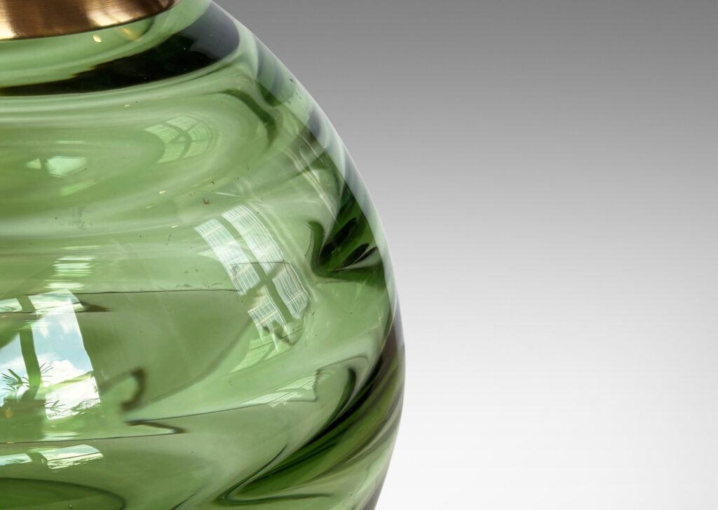 Gallery BAC globe form with pattern of ridged squares, in a moody topaz brown