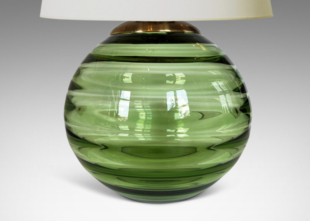 Gallery BAC globe form with pattern of ridged squares, in a moody topaz brown