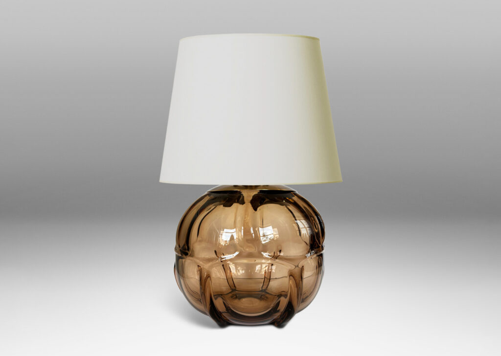 Gallery BAC globe form with pattern of ridged squares, in a moody topaz brown