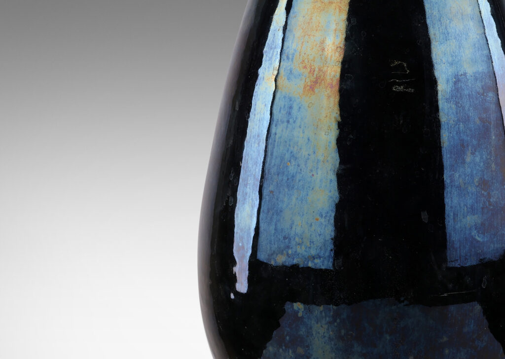 Gallery BAC large-scale ovoid form, glazed in a shiny black