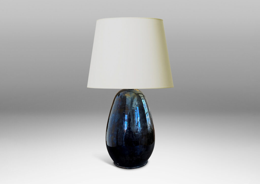 Gallery BAC large-scale ovoid form, glazed in a shiny black