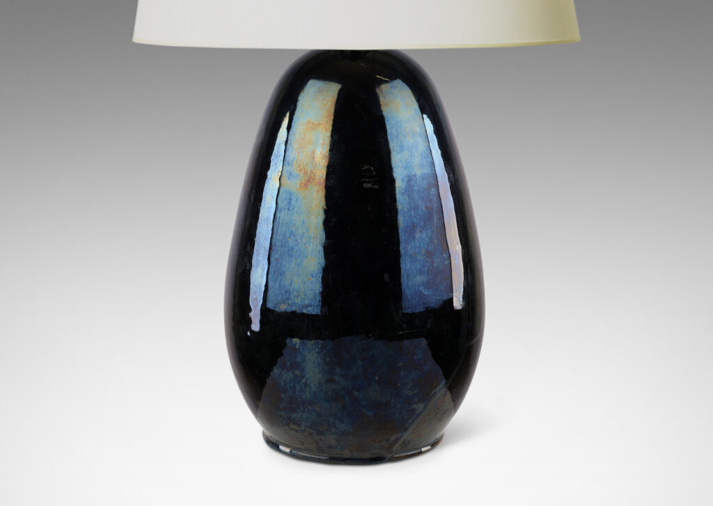 Gallery BAC large-scale ovoid form, glazed in a shiny black