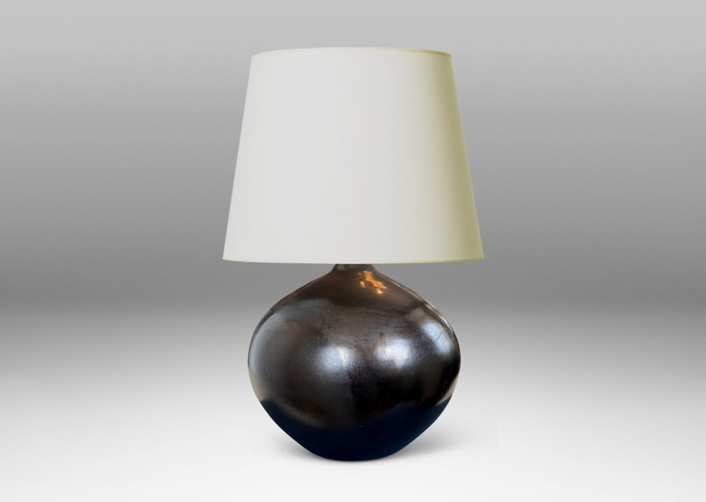 Gallery BAC plump globe form, glazed in a semi-shine black