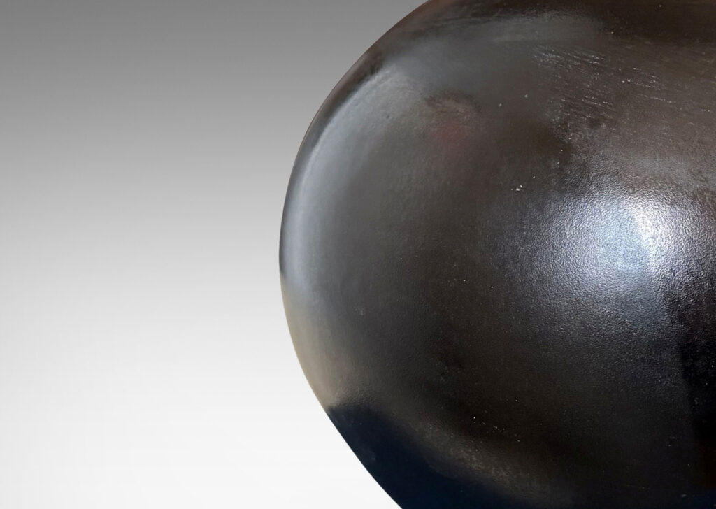 Gallery BAC plump globe form, glazed in a semi-shine black