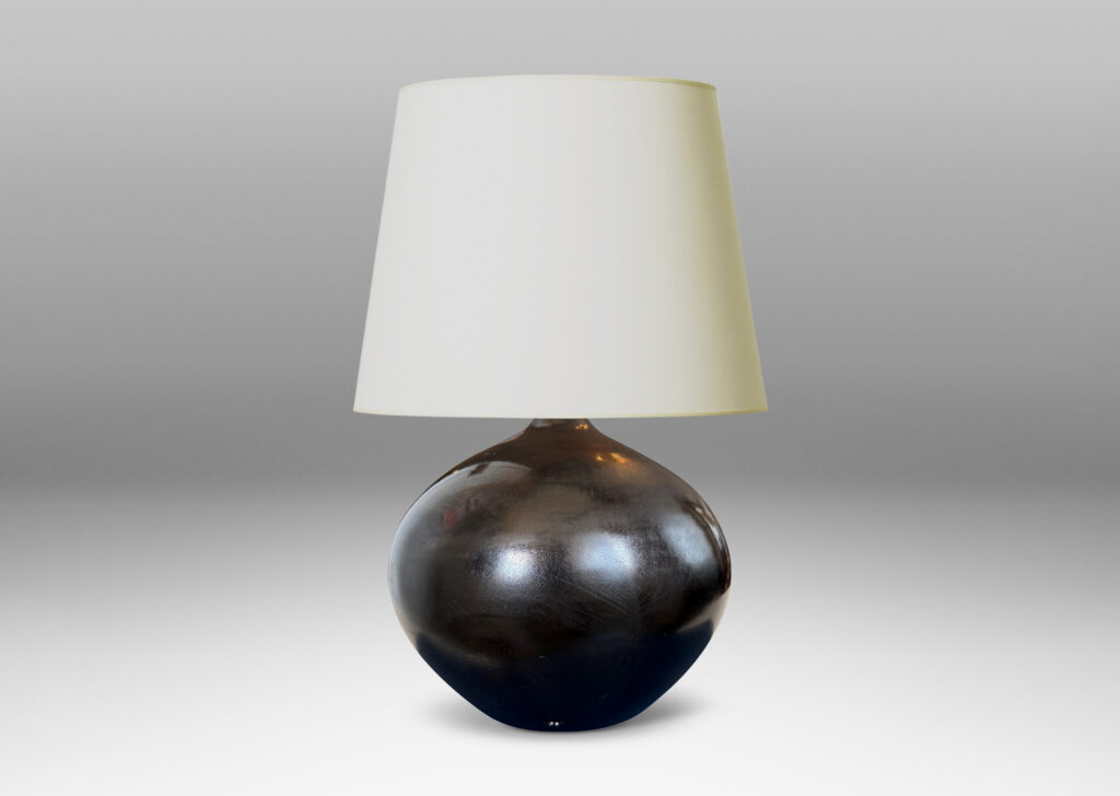 Gallery BAC plump globe form, glazed in a semi-shine black