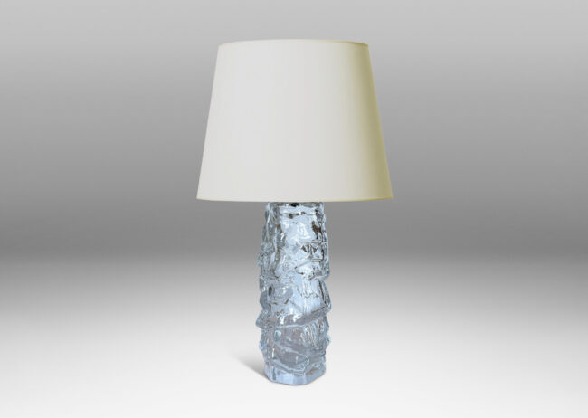 Gallery BAC tall cylindrical form mold-blown with a rock-like relief; glass