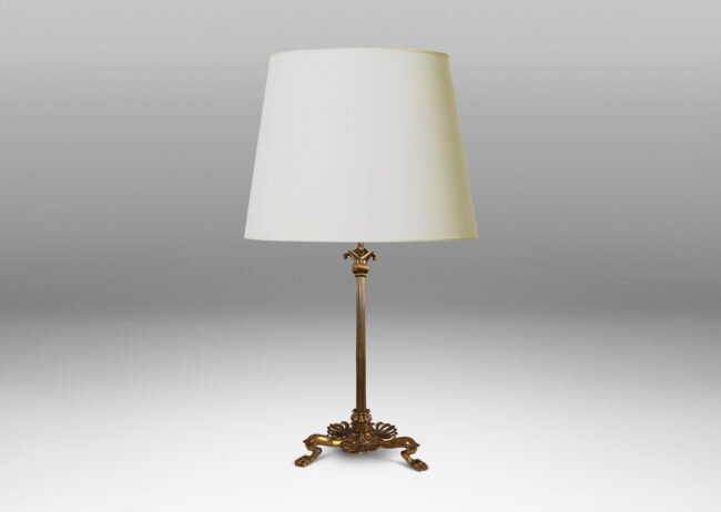 Gallery BAC fluted column stand on a tripod base in the form of springing lion feet with floating anthemia