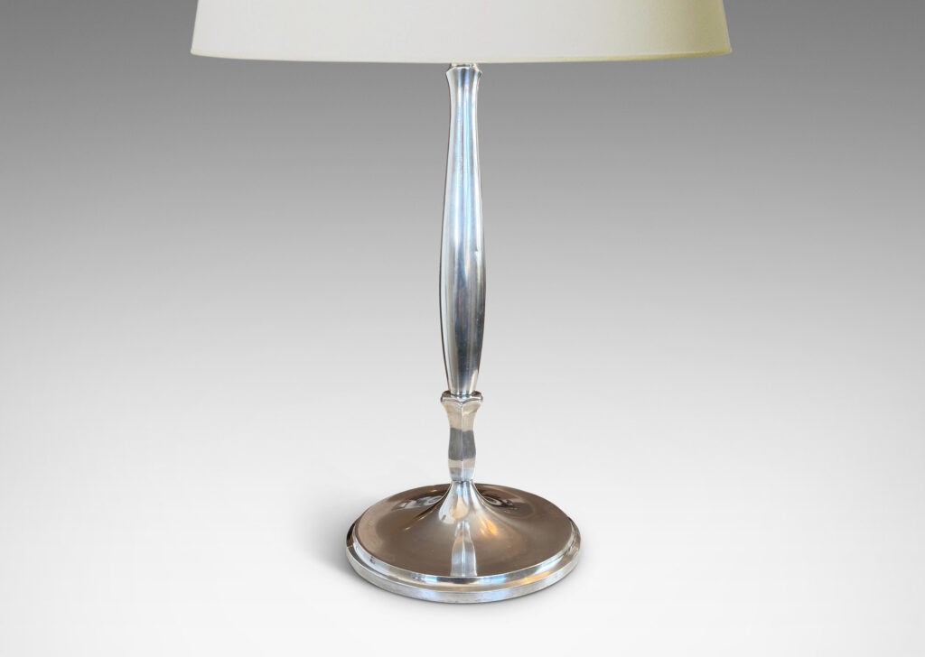 Gallery BAC sinuous swelling stand sprouting from an abstracted tulip form, mounted on disk stepped base